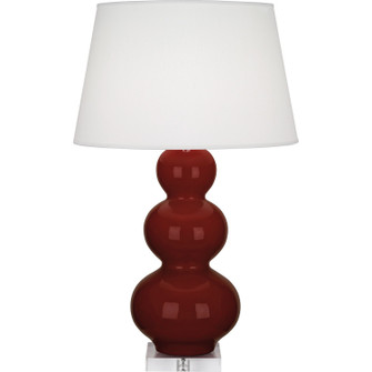 Triple Gourd One Light Table Lamp in Oxblood Glazed Ceramic w/Lucite (165|OX43X)