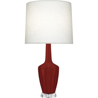 Emma One Light Table Lamp in Oxblood Glazed Ceramic w/Polished Nickel (165|OX37)