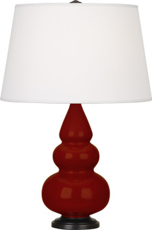 Small Triple Gourd One Light Accent Lamp in Oxblood Glazed Ceramic w/Deep Patina Bronze (165|OX31X)