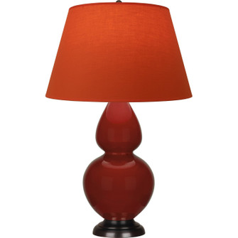 Double Gourd One Light Table Lamp in Oxblood Glazed Ceramic w/Deep Patina Bronze (165|OX21T)