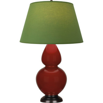 Double Gourd One Light Table Lamp in Oxblood Glazed Ceramic w/Deep Patina Bronze (165|OX21G)