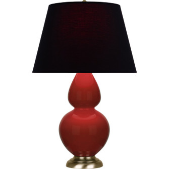 Double Gourd One Light Table Lamp in Oxblood Glazed Ceramic w/Antique Natural Brass (165|OX20K)