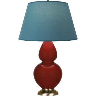 Double Gourd One Light Table Lamp in Oxblood Glazed Ceramic w/Antique Natural Brass (165|OX20B)