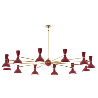 Clare 12 Light Chandelier in Modern Brass w/Oxblood Painted (165|OX12OX)