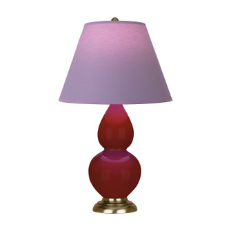 Small Double Gourd One Light Accent Lamp in Oxblood Glazed Ceramic w/Antique Natural Brass (165|OX10L)