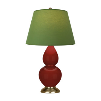 Small Double Gourd One Light Accent Lamp in Oxblood Glazed Ceramic w/Antique Natural Brass (165|OX10G)
