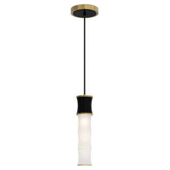 Kane One Light Pendant in Obsidian w/Modern Brass (165|OS85)