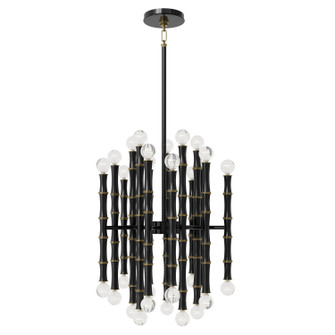 Kane 30 Light Chandelier in Obsidian w/Modern Brass (165|OS48)