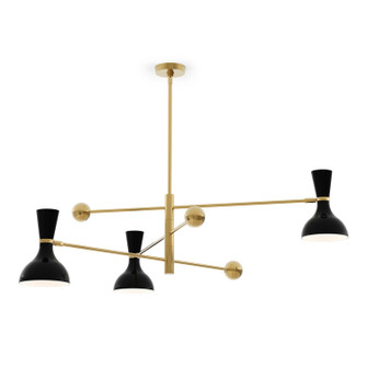 Clare Three Light Pendant in Modern Brass w/Obsidian Painted (165|OS10OS)