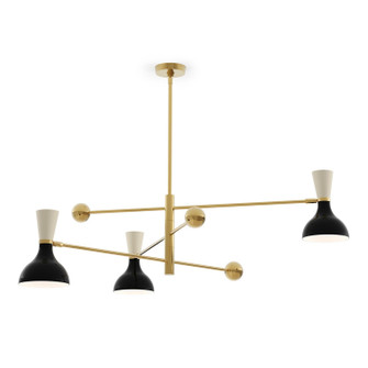 Clare Three Light Pendant in Modern Brass w/Obsidian, Bone Painted (165|OS10BN)