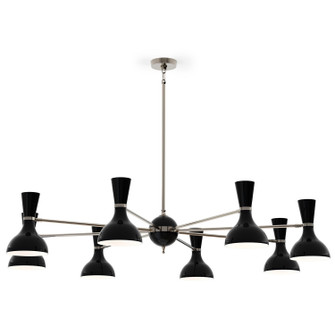 Clare Eight Light Chandelier in Polished Nickel w/Obsidian Painted (165|OS09OS)