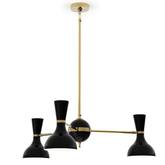 Clare Three Light Chandelier in Modern Brass w/Obsidian Painted (165|OS03OS)