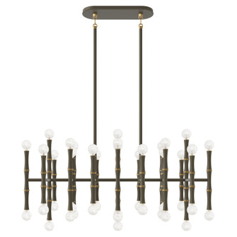 Kane 42 Light Chandelier in Matte Smokey Taupe w/Modern Brass (165|MST77)