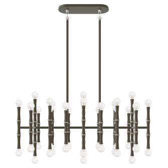 Kane 42 Light Chandelier in Matte Smokey Taupe w/Polished Nickel (165|MST78)