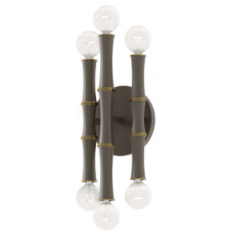 Kane Six Light Wall Sconce in Matte Smokey Taupe w/Modern Brass (165|MST75)