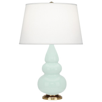 Small Triple Gourd One Light Accent Lamp in Mint Glazed Ceramic w/Antique Natural Brass (165|MN30X)