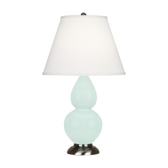 Small Double Gourd One Light Accent Lamp in Mint Glazed Ceramic w/Antique Silver (165|MN12X)