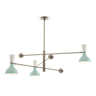 Clare Three Light Pendant in Polished Nickel w/Mint, Lily Painted (165|MN11LY)