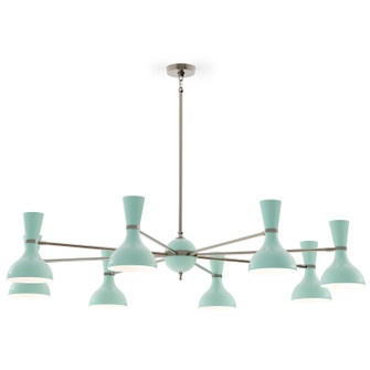 Clare Eight Light Chandelier in Polished Nickel w/Mint Painted (165|MN09MN)