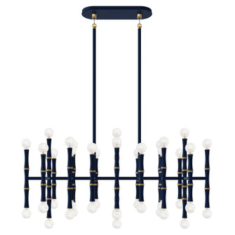 Kane 42 Light Chandelier in Matte Midnight Blue w/Modern Brass (165|MMB77)