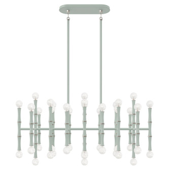 Kane 42 Light Chandelier in Matte Celadon w/Polished Nickel (165|MCL78)