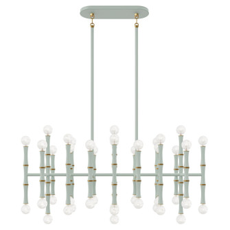 Kane 42 Light Chandelier in Matte Celadon w/Modern Brass (165|MCL77)
