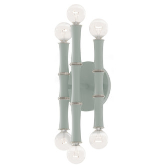 Kane Six Light Wall Sconce in Matte Celadon w/Polished Nickel (165|MCL76)