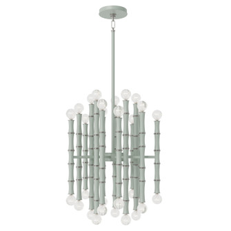 Kane 30 Light Chandelier in Matte Celadon w/Polished Nickel (165|MCL49)