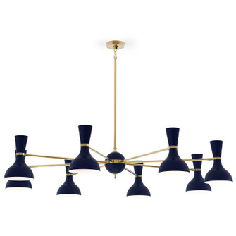 Clare Eight Light Chandelier in Modern Brass w/Midnight Blue Painted (165|MB08MB)