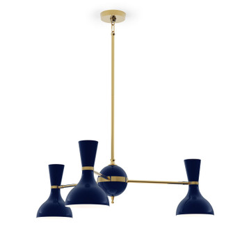 Clare Three Light Chandelier in Modern Brass w/Midnight Blue Painted (165|MB03MB)