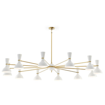 Clare 12 Light Chandelier in Modern Brass w/Lily Painted (165|LY12LY)