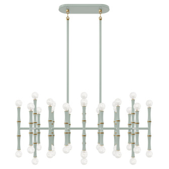 Kane 42 Light Chandelier in Celadon w/Modern Brass (165|CL77)