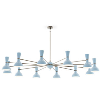 Clare 12 Light Chandelier in Polished Nickel w/Baby Blue Painted (165|BB13BB)