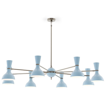 Clare Eight Light Chandelier in Polished Nickel w/Baby Blue Painted (165|BB09BB)