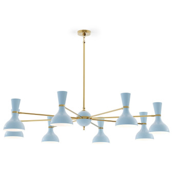 Clare Eight Light Chandelier in Modern Brass w/Baby Blue Painted (165|BB08BB)