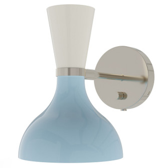 Clare One Light Wall Sconce in Polished Nickel w/Baby Blue, Lily Painted (165|BB06LY)
