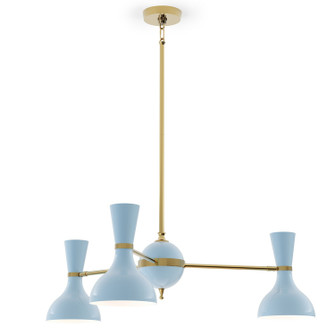 Clare Three Light Chandelier in Modern Brass w/Baby Blue Painted (165|BB03BB)