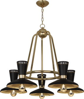Vortex Five Light Chandelier in Modern Brass (165|568)