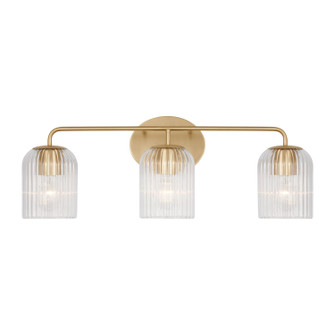 Eisele Three Light Vanity in Satin Brass (1|GLV1133SB)
