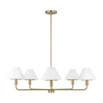 Mendota Five Light Chandelier in Satin Brass (1|GLC1235SB)
