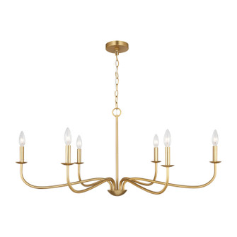 Abells Six Light Chandelier in Satin Brass (1|GLC1196SB)
