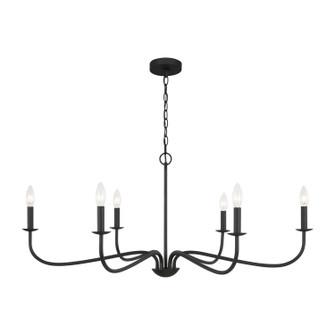 Abells Six Light Chandelier in Midnight Black (1|GLC1196MBK)