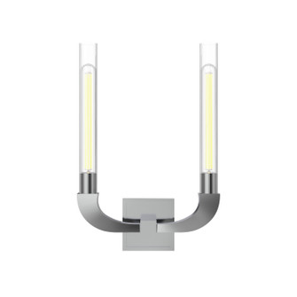 Flute Two Light Bathroom Fixture in Polished Nickel/Ribbed Glass (452|WV316002PNCR)