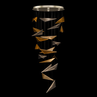 Volo Pendant in Soft Gold/Amber Hammered (48|100119-56)