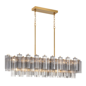 Addis 14 Light Linear Chandelier in Aged Brass (60|ADD-317-AG-SM)