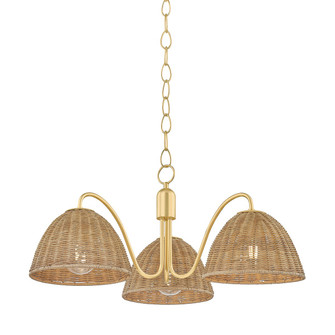 Katniss Three Light Chandelier in Aged Brass (428|H1081803-AGB)