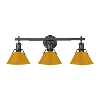 Orwell Three Light Vanity in Matte Black (62|3306-BA3 BLK-AY)