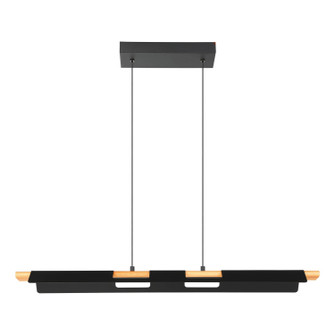 Ermua LED Pendant in Black & Wood (217|98836A)