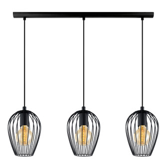 Newtown Three Light Pendant in Black (217|49478A)