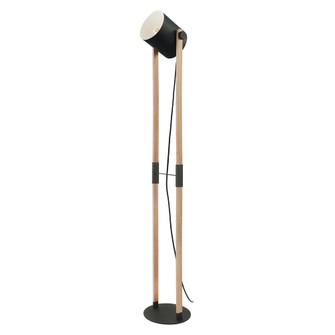 Hornwood One Light Floor Lamp in Black & Natural Wood (217|43048A)